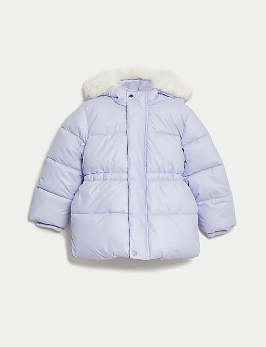 Metalická parka s podšívkou z umělé kožešiny (2–8 let)