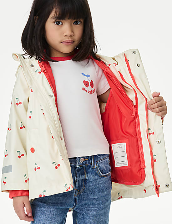 3-in-1 Cherry Print Fisherman Coat (2-8 Yrs)