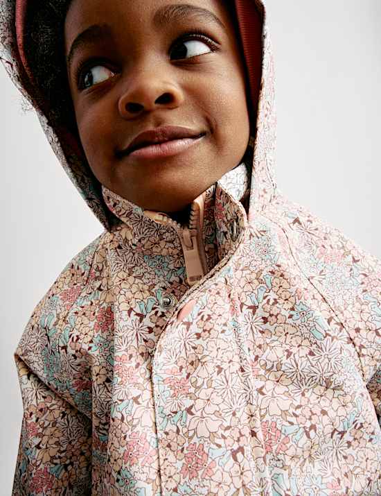 Chaqueta con capucha y estampado de florecillas con Stormwear™ (2-8 años)