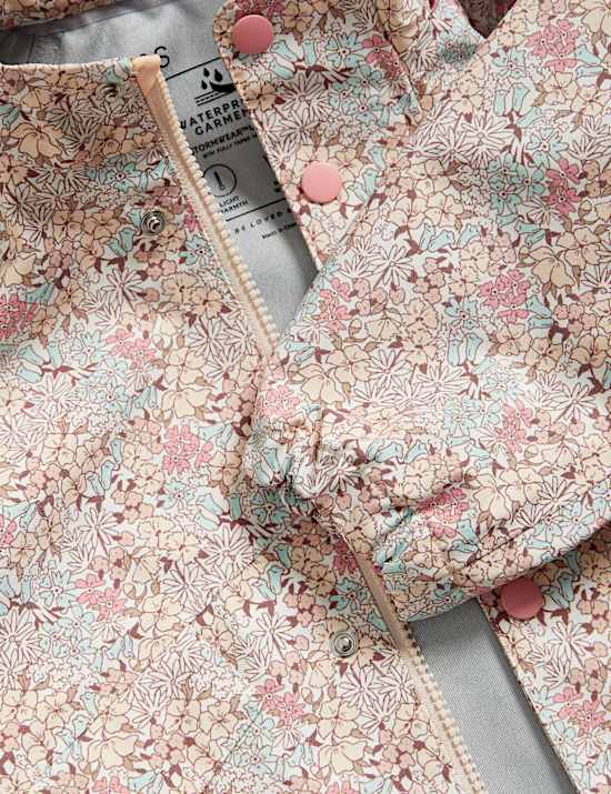 Chaqueta con capucha y estampado de florecillas con Stormwear™ (2-8 años)