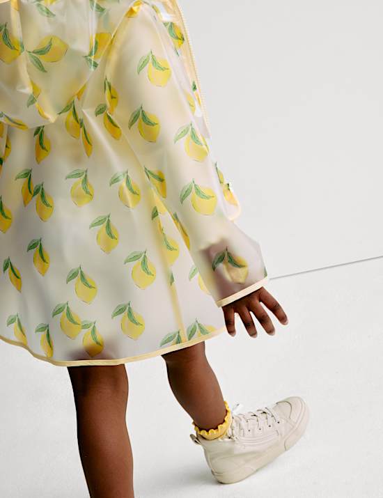 Lemon Print Hooded Raincoat (2-8 Yrs)