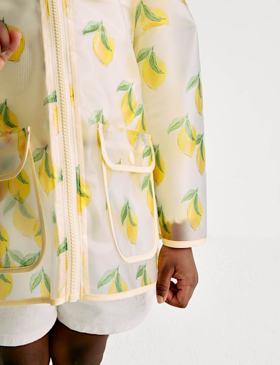 Lemon Print Hooded Raincoat (2-8 Yrs)