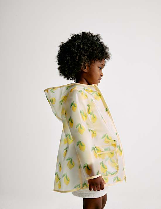 Lemon Print Hooded Raincoat (2-8 Yrs)