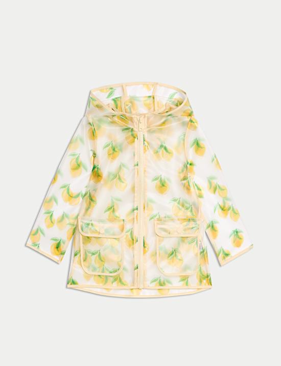 Lemon Print Hooded Raincoat (2-8 Yrs)