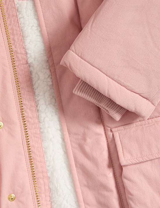 Parka z umělé kožešiny s kapucí, vysoký podíl bavlny (2–8 let)