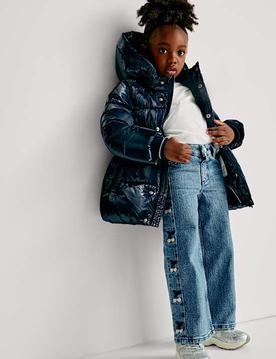 Metallic Waisted Hooded Parka (2-8 Yrs)