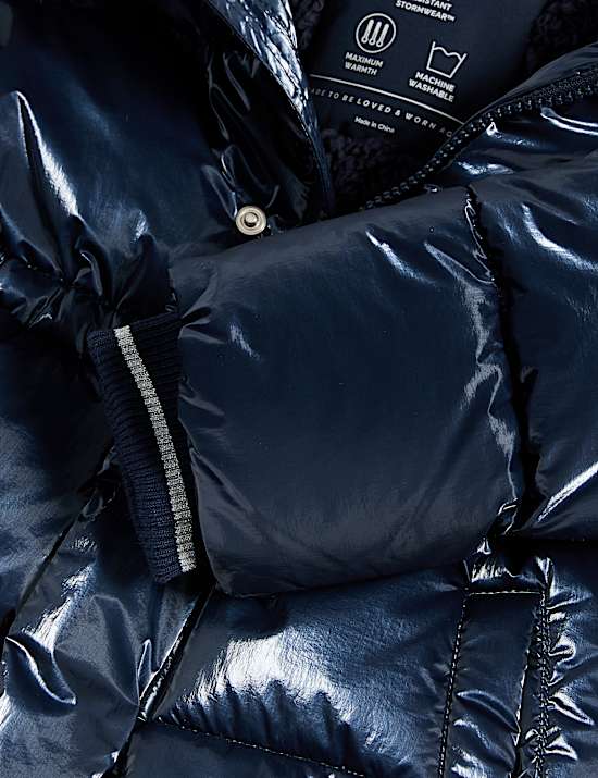 Metallic Waisted Hooded Parka (2-8 Yrs)