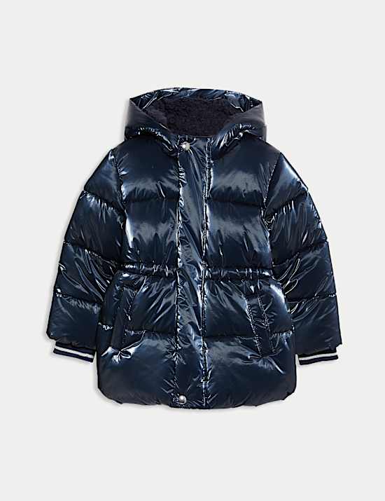 Metallic Waisted Hooded Parka (2-8 Yrs)