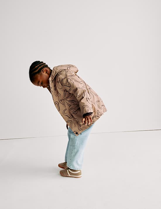 Rybářský kabát typu 3 v 1 s potiskem mašliček (2–8 let)