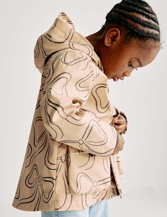 Rybářský kabát typu 3 v 1 s potiskem mašliček (2–8 let)