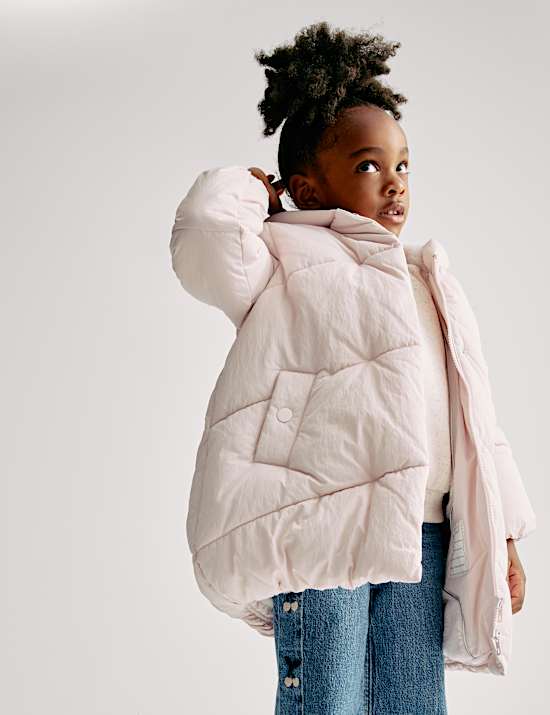 Dlouhý zateplený kabát s kapucí a technologií Stormwear™ (2–8 let)