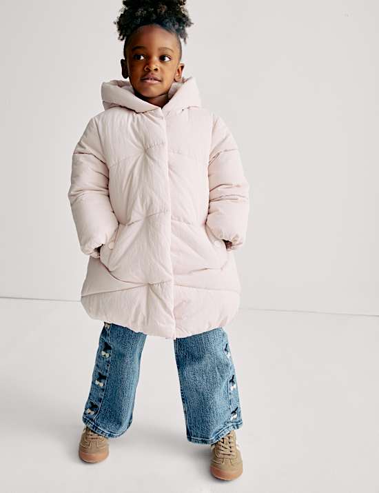 Dlouhý zateplený kabát s kapucí a technologií Stormwear™ (2–8 let)