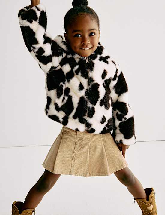 Jack met koeienprint, capuchon en kunstbont (2-8 jaar)