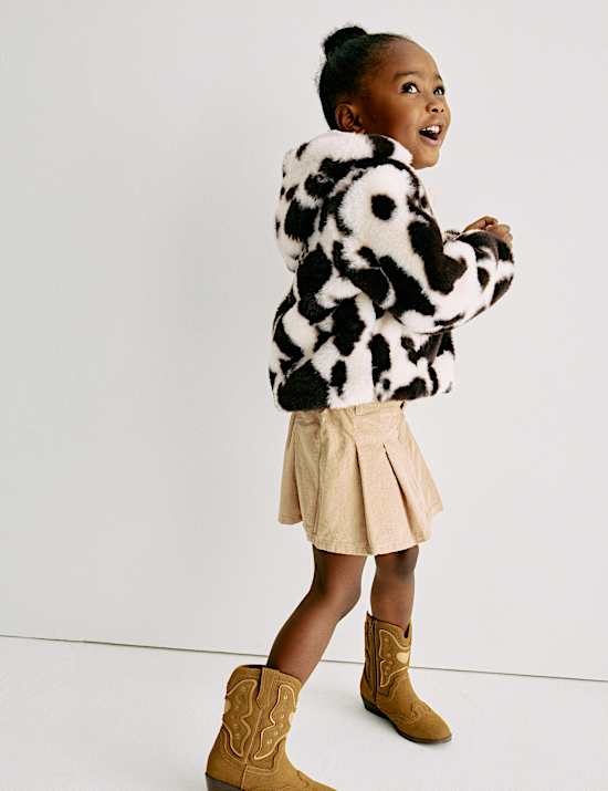 Jack met koeienprint, capuchon en kunstbont (2-8 jaar)