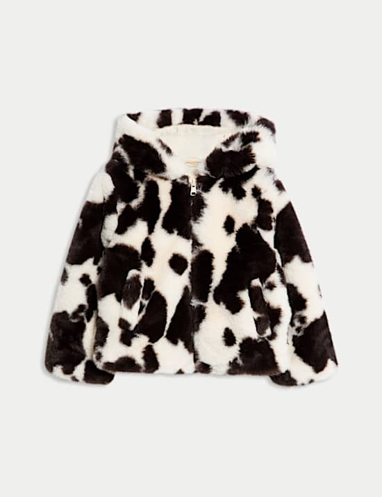 Jack met koeienprint, capuchon en kunstbont (2-8 jaar)