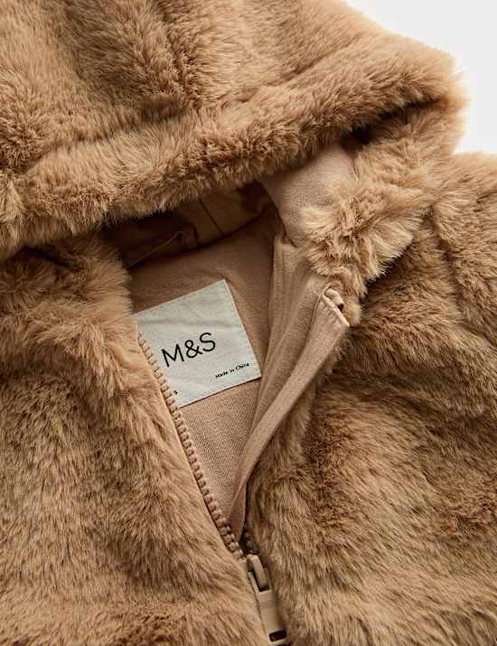 Faux Fur Hooded Jacket (2-10 Yrs)