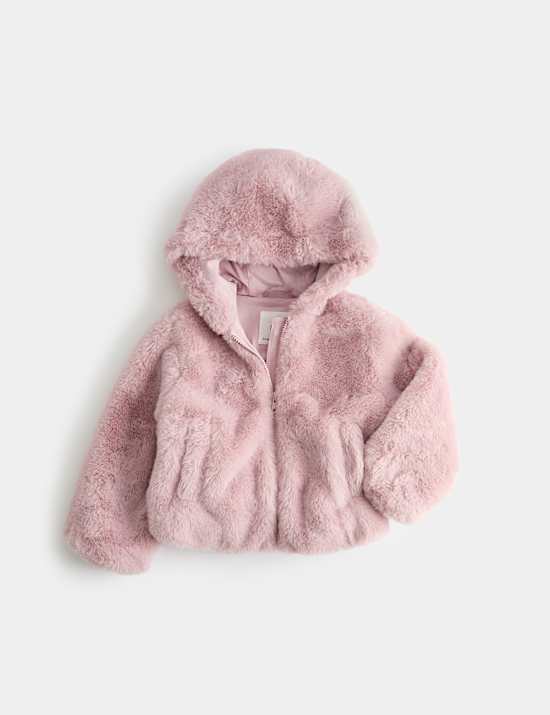 Faux Fur Hooded Jacket (2-8 Yrs)