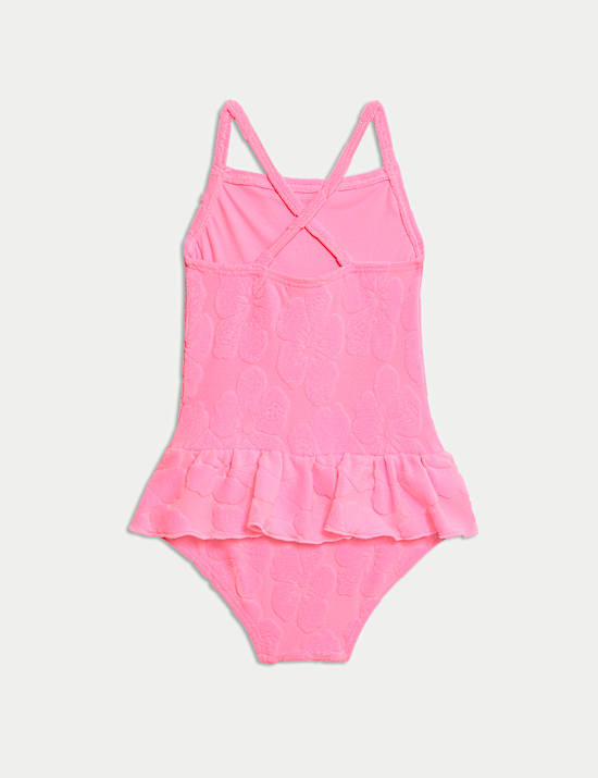 Badeanzug mit Blümchendesign und Strukturmuster (2–8 J.)