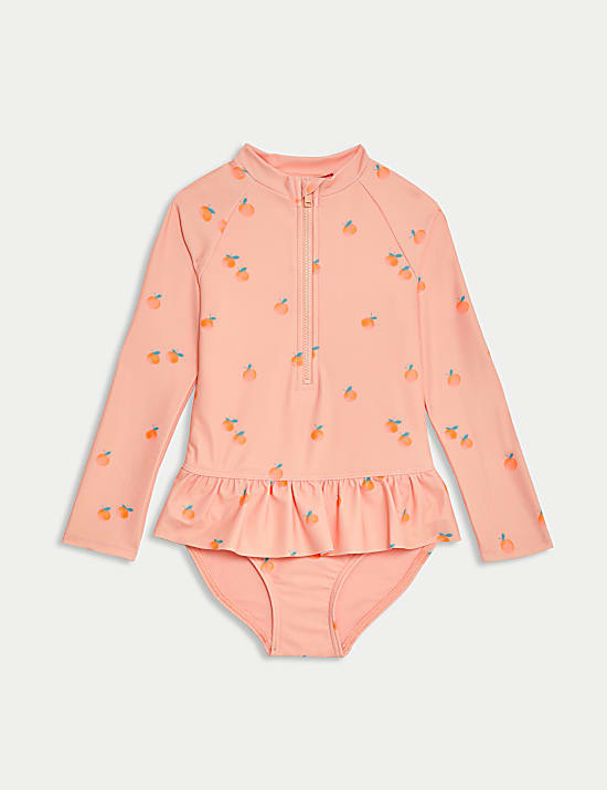 Badpak met sinaasappelprint (2-8&nbsp;jaar)
