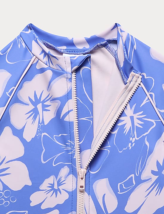 Langarm-Badeanzug mit Musterprint (2–8 J.)