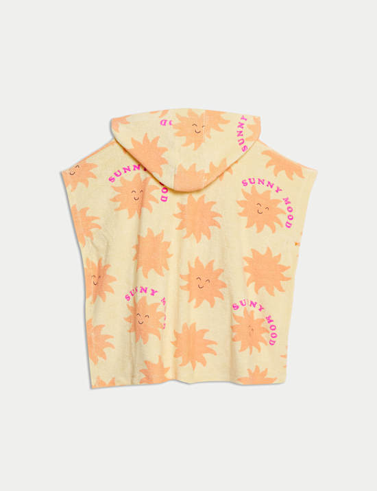 Poncho 100 % coton éponge motif soleil (du 2 au 8 ans)