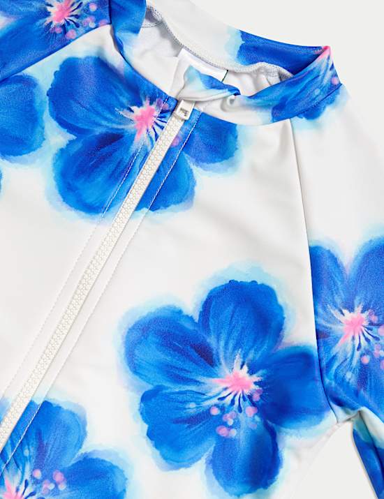 Floral All In One Swimsuit (2-8 Yrs)