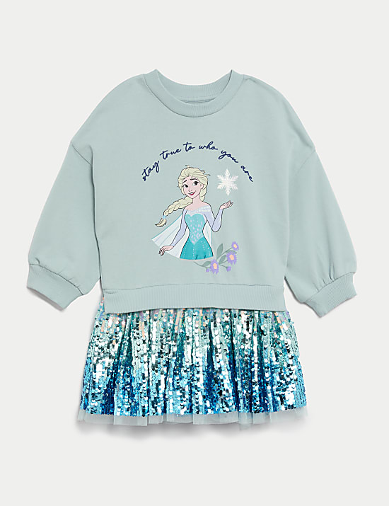 Cotton Rich Disney Frozen™ Sweatshirt Dress (2-8 Yrs)