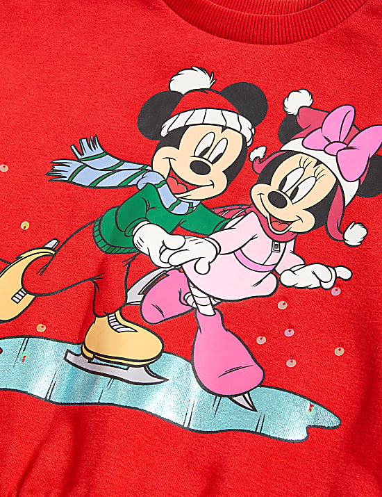 Cotton Rich Minnie & Mickey Mouse&trade; Christmas Sweatshirt (2-8 Yrs)