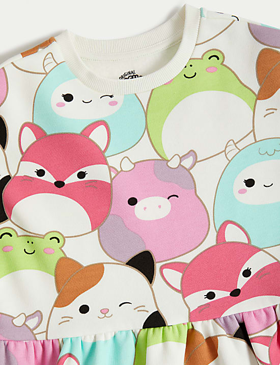 Mikinov&eacute; &scaron;aty s vysok&yacute;m pod&iacute;lem bavlny s motivem Squishmallows&trade; (5-10 let)