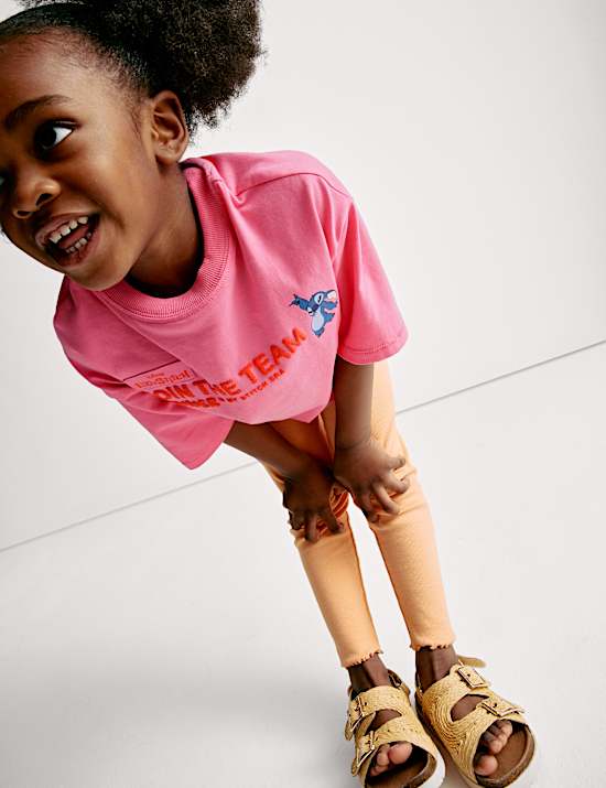 T-Shirt aus reiner Baumwolle mit Lilo & Stitch™ Motiv (2–8 J.)