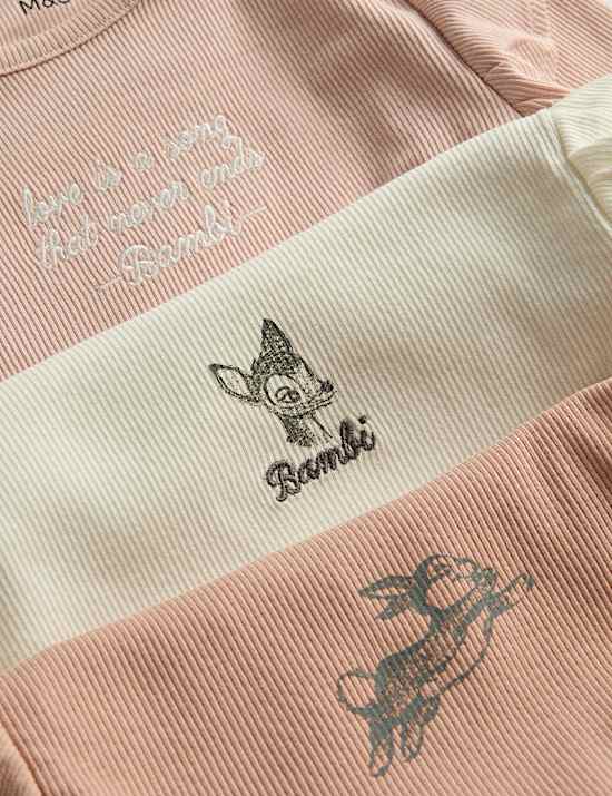 3pk Cotton Rich Disney™ Bambi™ Tops (2-8 Yrs)