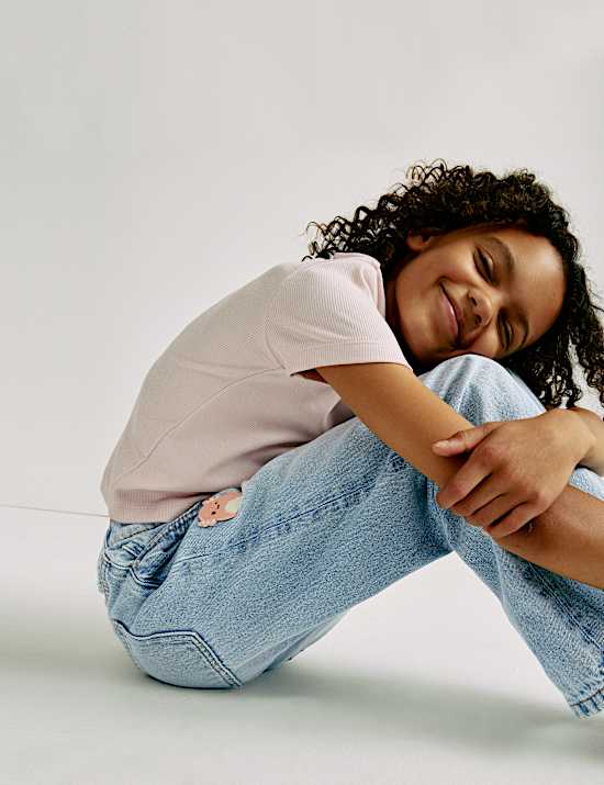 Jean en denim à taille élastique et motif Squishmallow™ (du 5 au 12 ans)