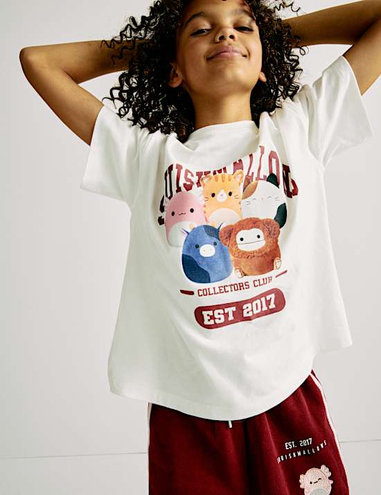 Puur katoenen Squishmallows™-top (5-12 jaar)