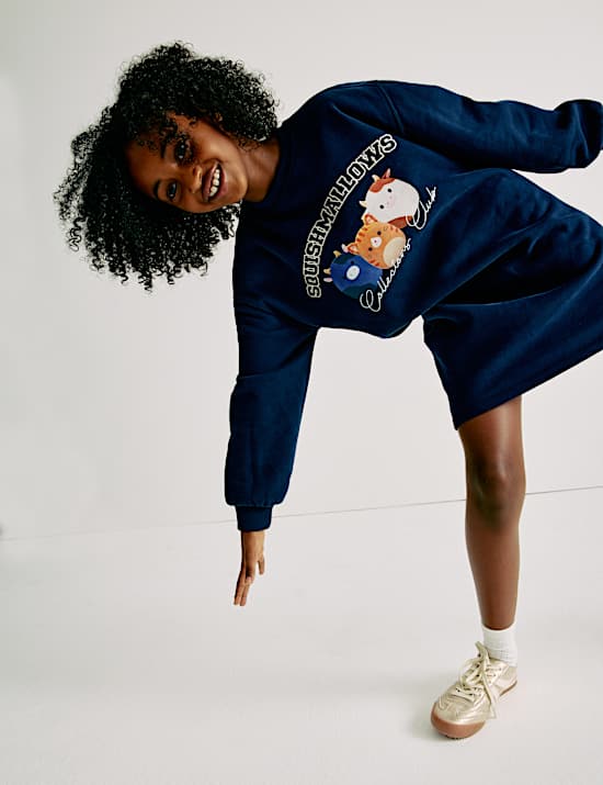 Cotton Rich Squishmallows™ Sweatshirt Dress (5-12 Yrs)