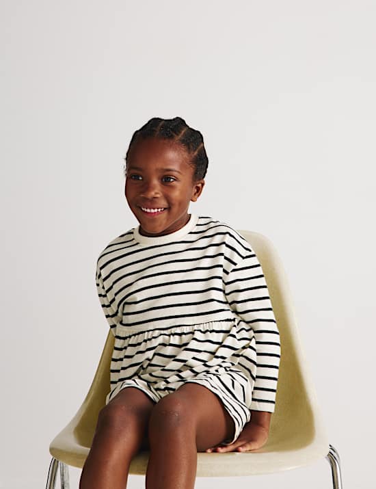 Pure Cotton Jersey Striped Dress (2-8 Yrs)