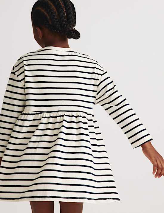 Pure Cotton Jersey Striped Dress (2-8 Yrs)