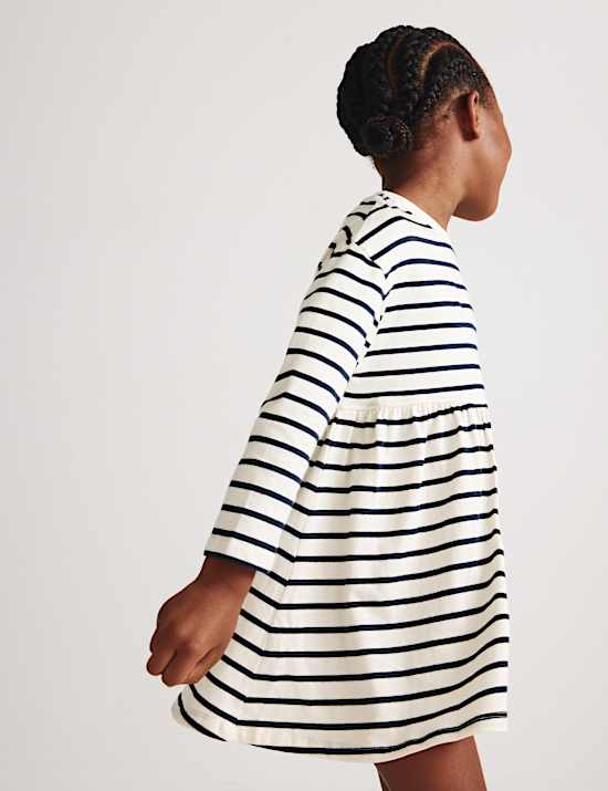 Pure Cotton Jersey Striped Dress (2-8 Yrs)
