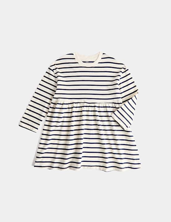 Pure Cotton Jersey Striped Dress (2-8 Yrs)
