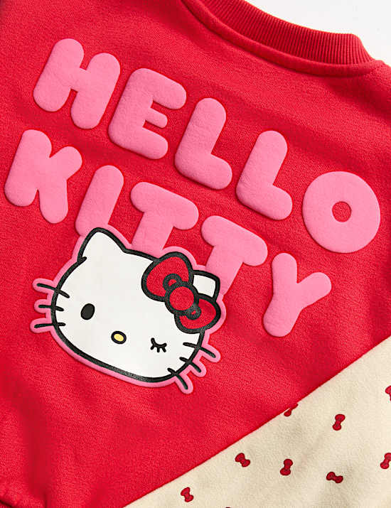 תלבושת 2 חלקים של סווטשירט Hello Kitty&trade;&lrm; מבד עשיר בכותנה (2&rlm;-8 שנים)