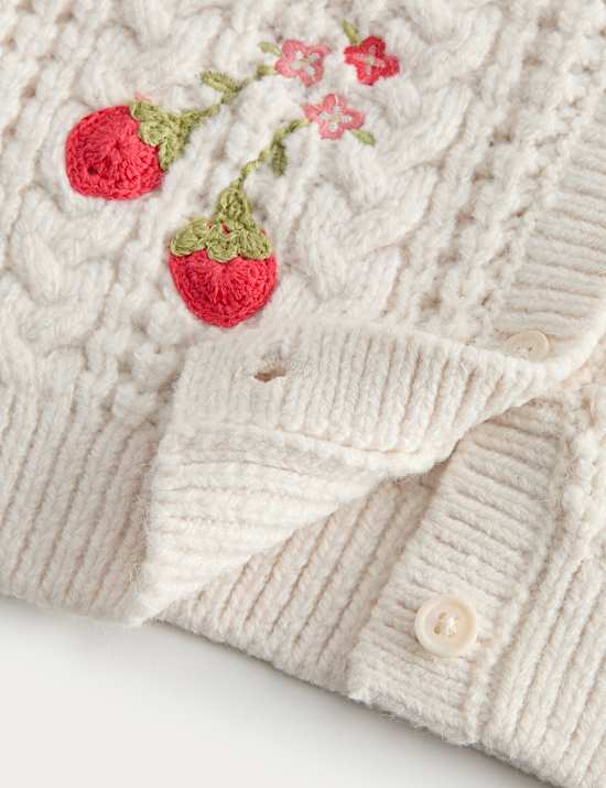 Embellished Chunky Knitted Cardigan (2-8 Yrs)