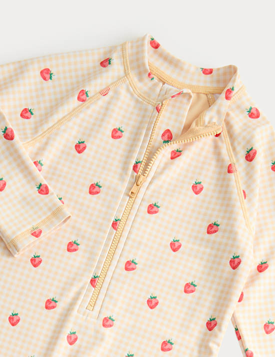 Gingham Long Sleeve Swimsuit (2-8 Yrs)