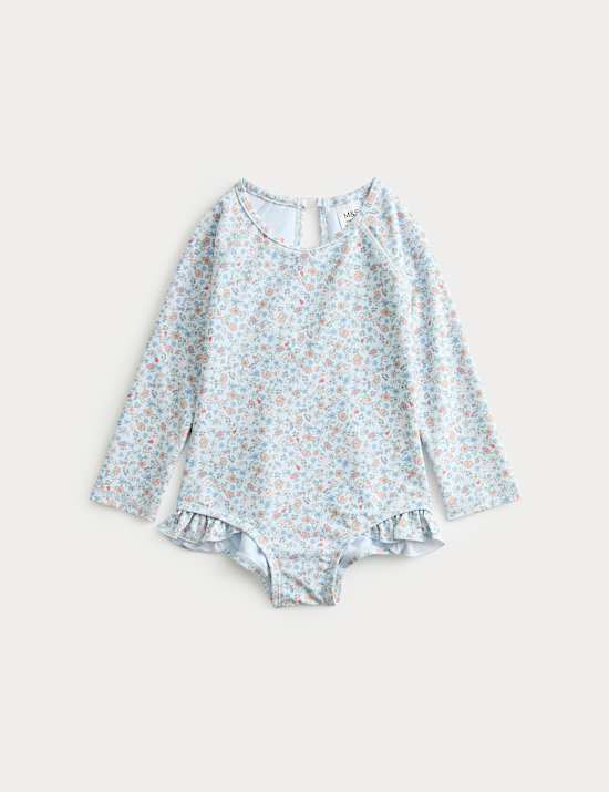 Ditsy Floral Long Sleeve Swimsuit (0-18 Mths)