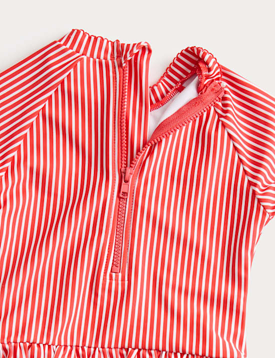 Strawberry Stripe Long Sleeve Swimsuit (0-3 Yrs)