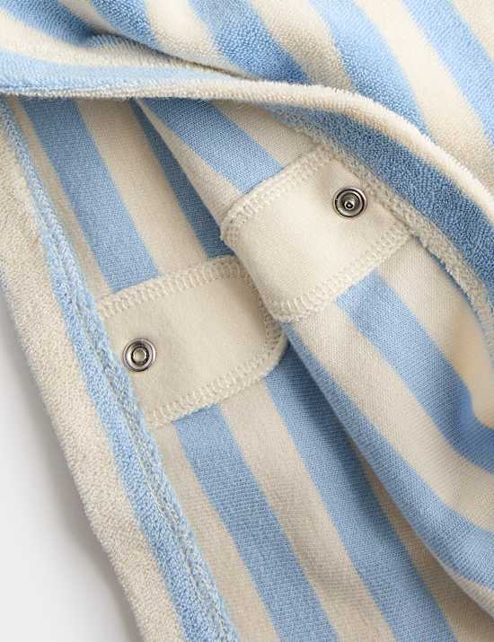 Pure Cotton Towelling Striped Poncho (0-36 Months)
