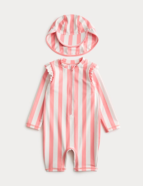 2pc Swimsuit & Hat Set (0-3 Mths)