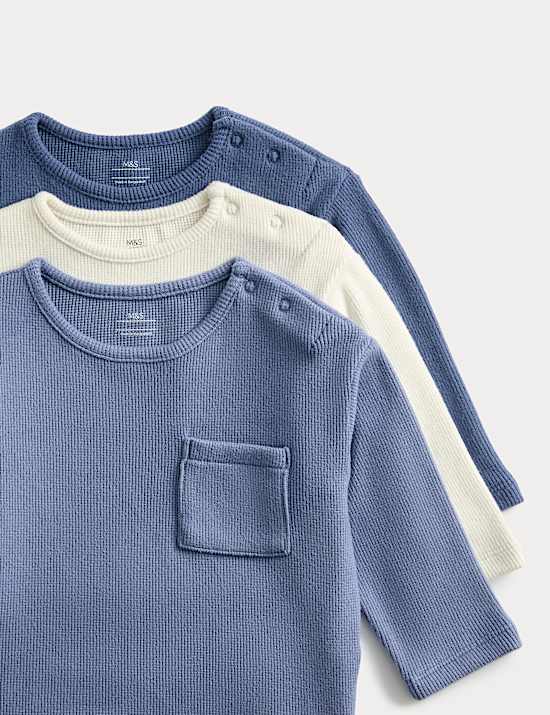 Lot de 3 tops gaufrés peignés (jusqu’au 24 mois)