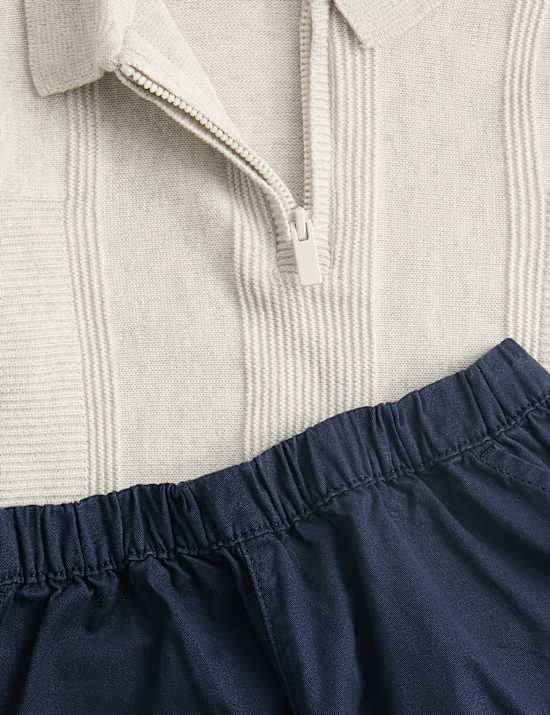 2 Piece Cotton Rich Half Zip Outfit (0-6 Years)