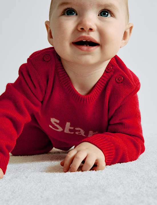 Merino Wool Rich Star Slogan All in One (0-3 Yrs)