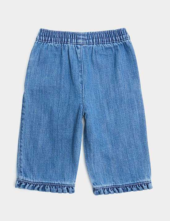 Cotton Rich Denim Frill Hem Jeans (0-3 Years)