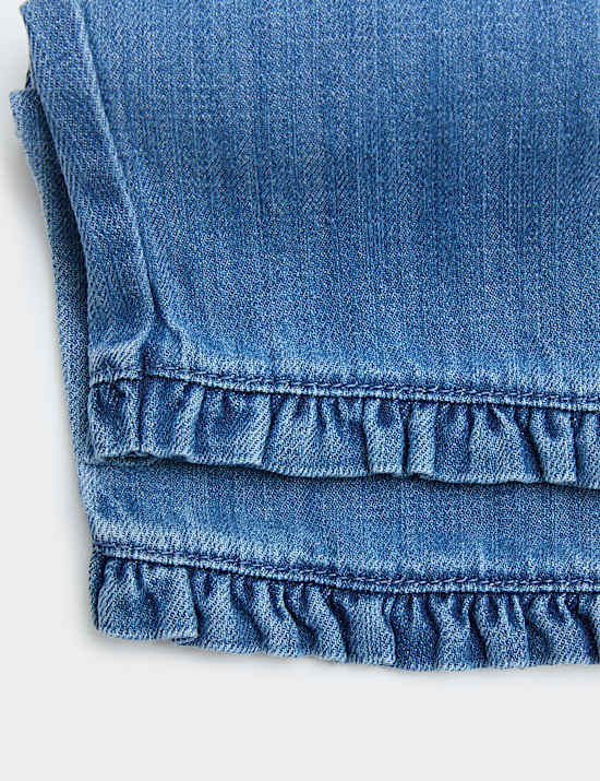Cotton Rich Denim Frill Hem Jeans (0-3 Years)